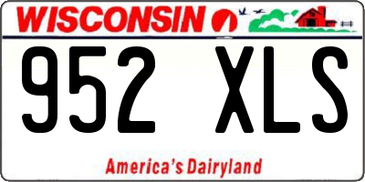 WI license plate 952XLS