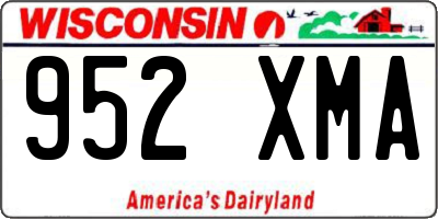 WI license plate 952XMA