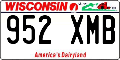 WI license plate 952XMB