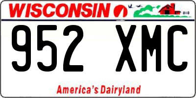 WI license plate 952XMC