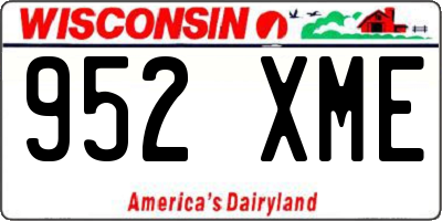 WI license plate 952XME