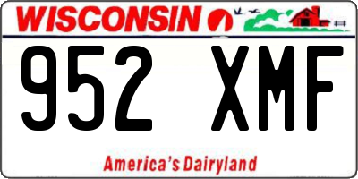 WI license plate 952XMF