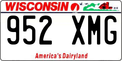 WI license plate 952XMG
