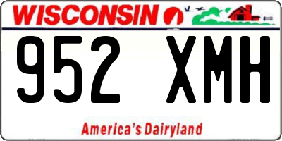 WI license plate 952XMH