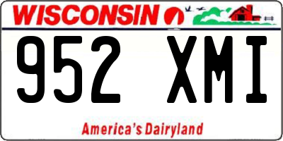 WI license plate 952XMI