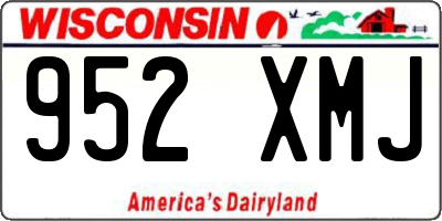 WI license plate 952XMJ