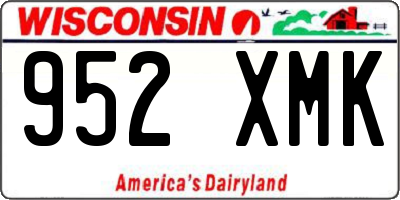WI license plate 952XMK