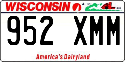 WI license plate 952XMM