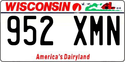 WI license plate 952XMN