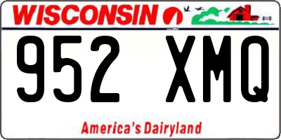 WI license plate 952XMQ