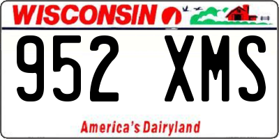 WI license plate 952XMS