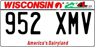 WI license plate 952XMV