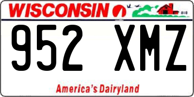 WI license plate 952XMZ
