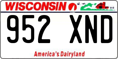 WI license plate 952XND