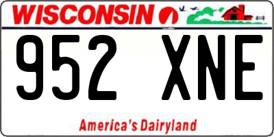 WI license plate 952XNE
