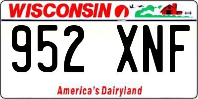 WI license plate 952XNF