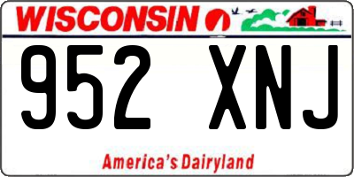 WI license plate 952XNJ