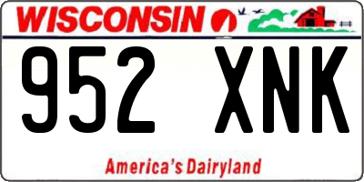 WI license plate 952XNK