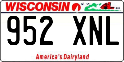 WI license plate 952XNL