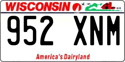 WI license plate 952XNM