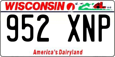 WI license plate 952XNP