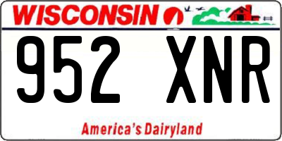 WI license plate 952XNR