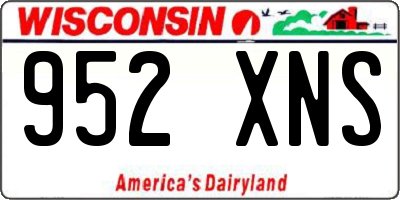 WI license plate 952XNS