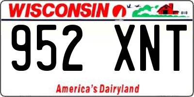 WI license plate 952XNT