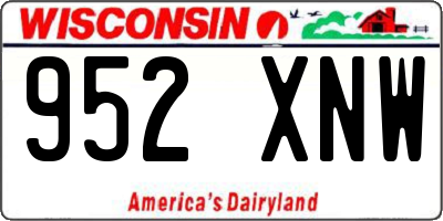 WI license plate 952XNW