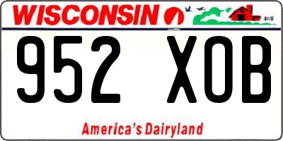 WI license plate 952XOB