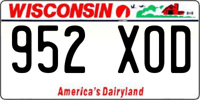 WI license plate 952XOD