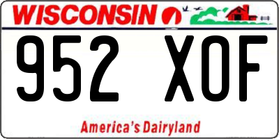 WI license plate 952XOF