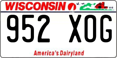 WI license plate 952XOG
