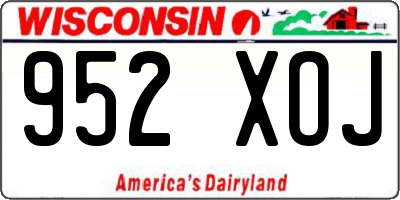 WI license plate 952XOJ