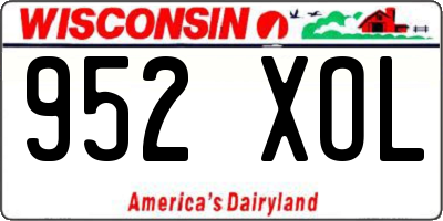 WI license plate 952XOL