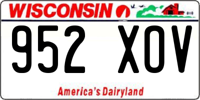 WI license plate 952XOV