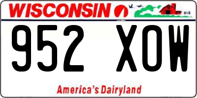 WI license plate 952XOW