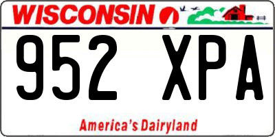 WI license plate 952XPA