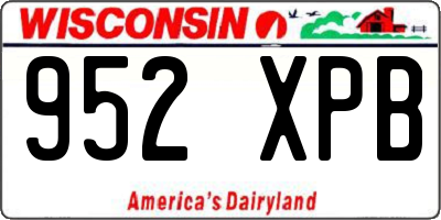 WI license plate 952XPB
