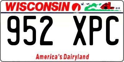 WI license plate 952XPC