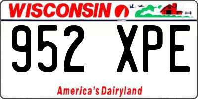 WI license plate 952XPE