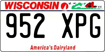 WI license plate 952XPG
