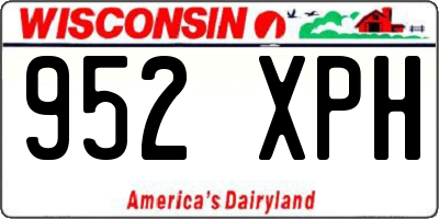 WI license plate 952XPH