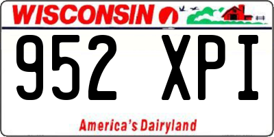 WI license plate 952XPI