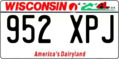 WI license plate 952XPJ