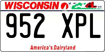 WI license plate 952XPL