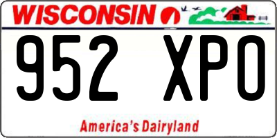 WI license plate 952XPO