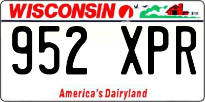 WI license plate 952XPR