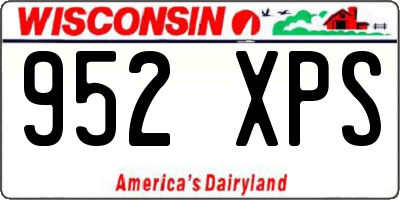 WI license plate 952XPS