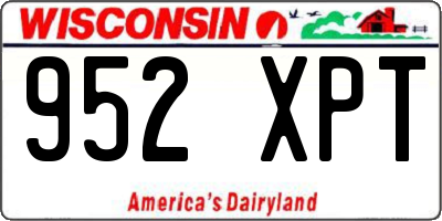 WI license plate 952XPT